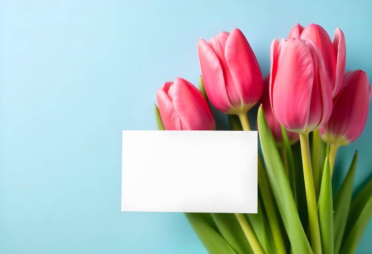 Pink Tulip Bouquet with Message Card A CloseUp of Love and Beauty